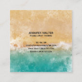 Beach Ocean Spray tan Skript tropfen Glitzer Gold Quadratische Visitenkarte (Rückseite)