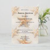 Beach Ocean Starfish Brautparty Einladung (Stehend Vorderseite)