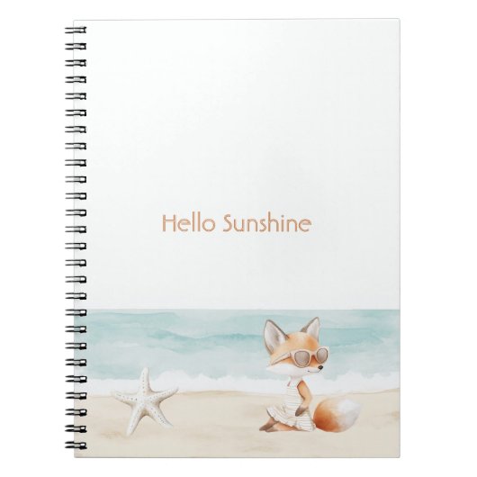 Beach Ocean Starfish Fox Hello Sunshine Notizblock (Vorderseite)