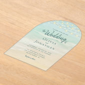 Beach Ocean String Lights Wedding Acryleinladungen (Ablage )