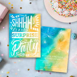 Beach Ocean Summer Shh Surprise Birthday Party Einladung