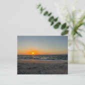 Beach Ocean Sunset Postcard Postkarte (Stehend Vorderseite)