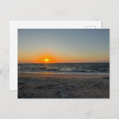 Beach Ocean Sunset Postcard Postkarte (Vorne/Hinten)