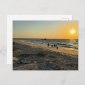 Beach Ocean Sunset Postcard Postkarte (Vorne/Hinten)