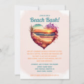 Beach Ocean Sunset Tropical Birthday Einladung (Vorderseite)
