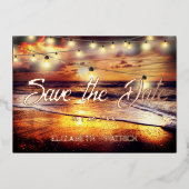 Beach Ocean Thema Save the Date Folieneinladung (Vorderseite)
