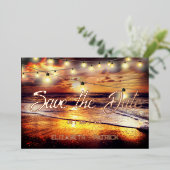 Beach Ocean Thema Save the Date Folieneinladung (Stehend vorne)