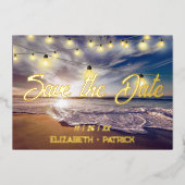 Beach Ocean Thema Save the Date Folieneinladung (Vorderseite)