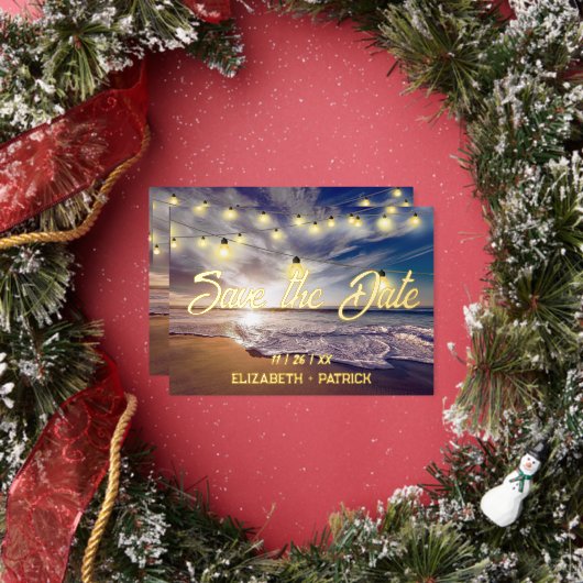 Beach Ocean Thema Save the Date Folieneinladung (Insitu)
