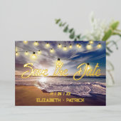 Beach Ocean Thema Save the Date Folieneinladung (Stehend vorne)