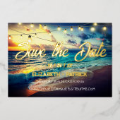 Beach Ocean Thema Save the Date Folieneinladung (Vorderseite)