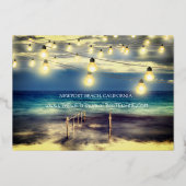 Beach Ocean Thema Save the Date Folieneinladung (Rückseite)