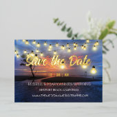 Beach Ocean Thema Save the Date Folieneinladung (Stehend vorne)