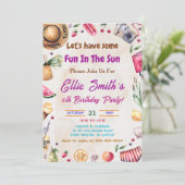 Beach Ocean Tropical Summer Birthday Einladung (Stehend Vorderseite)