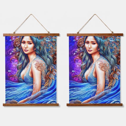 Beach Ocean Underwater World Fantasy Art Wandteppich Mit Holzrahmen (Doppelt)