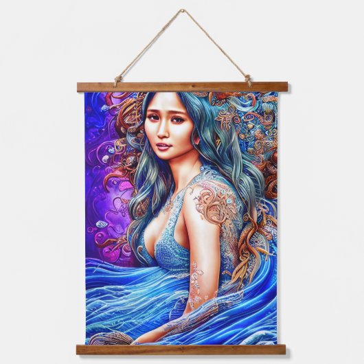 Beach Ocean Underwater World Fantasy Art Wandteppich Mit Holzrahmen (Vorderseite 2)