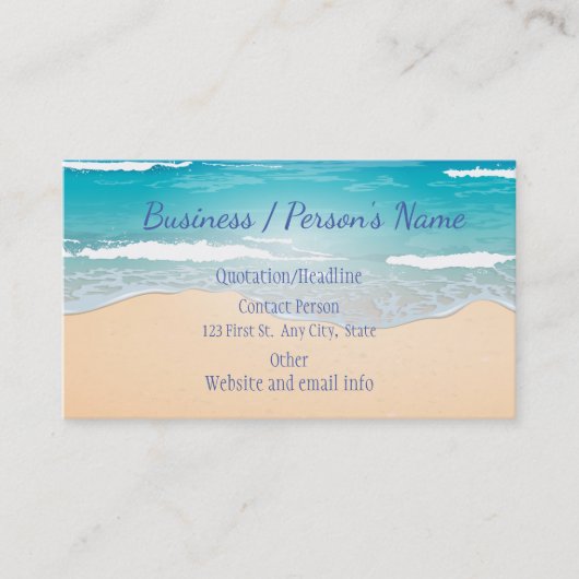 Beach Ocean Vacation Holiday Custom Visitenkarte (Vorderseite)