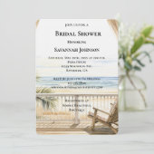 Beach Ocean View Brautparty Einladung (Stehend Vorderseite)