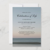 Beach Ocean Water Feier des Lebens Graublau in Einladung (Vorderseite)