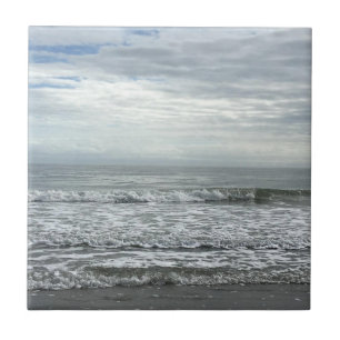 Beach Ocean Water Sky Blue White Gray Niedliche K Fliese