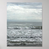 Beach Ocean Water Sky Blue White Gray Wave Küste Poster (Vorne)
