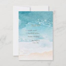 Beach, Ocean Watercolor Hintergrund Hochzeitsmenü RSVP Karte