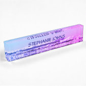 Beach Ocean Wave Mit Monogramm Name Wasser Rosa Om Namensplakette