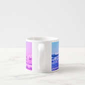 Beach Ocean Wave Monogrammatiker Name Water Pink O Espressotasse (Rückseite)