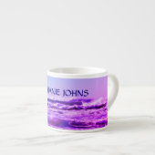 Beach Ocean Wave Monogrammatiker Name Water Pink O Espressotasse (Vorderseite Rechts)