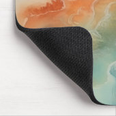Beach Ocean Waves Aquamarin Aqua Sandy Orange Mousepad (Ecke)