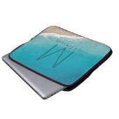 Beach Ocean Waves Aquamarin Personalisiert Laptopschutzhülle (Vorne Knopf)