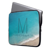 Beach Ocean Waves Aquamarin Personalisiert Laptopschutzhülle (Vorderseite Links)