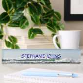 Beach Ocean Waves Mit Monogramm Name Blue Water Namensplakette