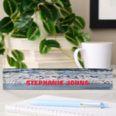 Beach Ocean Waves Mit Monogramm Name Red Blue Namensplakette