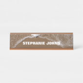 Beach Ocean Waves Water Monogram Individuelle Name Schreibtischnamensplakette (Vorderseite )