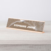 Beach Ocean Waves Water Monogram Individuelle Name Schreibtischnamensplakette (Vorderseite )