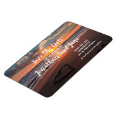 Beach Ocean Wedding Heart Deluxe Save the Date Magnet (Linke Seite)