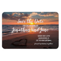 Beach Ocean Wedding Heart Deluxe Save the Date