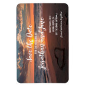 Beach Ocean Wedding Heart Deluxe Save the Date Magnet (Vertikal)