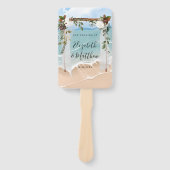 Beach Ocean White Canopy Marsala Floral Wedding Fächer (Vorderseite)