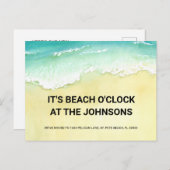 Beach O'Clock Ocean Waves New Zuhause Moving Ankündigungspostkarte (Vorne/Hinten)