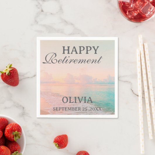 Beach- oder Summer Theme Retirement Party Serviette (Beispiel)
