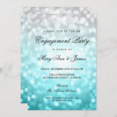 Beach Ombre Bokeh Lights Engagement Party Einladung (Vorne/Hinten)