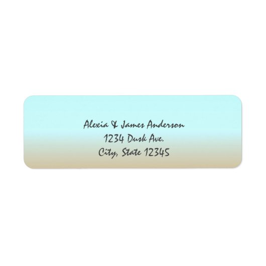 Beach Ombre Elegante Einladungsanschrift Labels (Vorne)