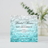 Beach Ombre Glitzer Lights Brautparty Einladung (Stehend Vorderseite)