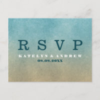 Beach Ombre Minimal Wedding RSVP