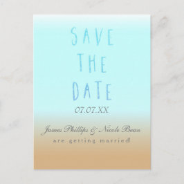 Beach Ombre Modern Watercolor Save the Date Ankündigungspostkarte