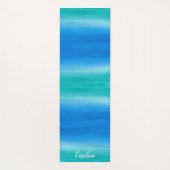 Beach Ombre Ocean Blue Green Übung Yoga Mat Yogamatte (Rückseite)