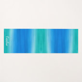 Beach Ombre Ocean Blue Green Übung Yoga Mat Yogamatte (Vorderseite (Horizontal))