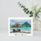 Beach on Bora Bora White Postcard Postkarte (Stehend Vorderseite)